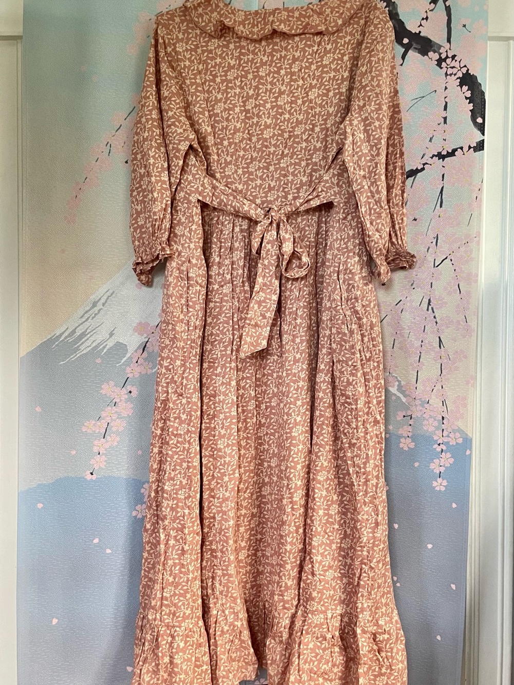 April Cornell Dusty Rose Floral Ruffle Midi Dress - Picture 2 of 5